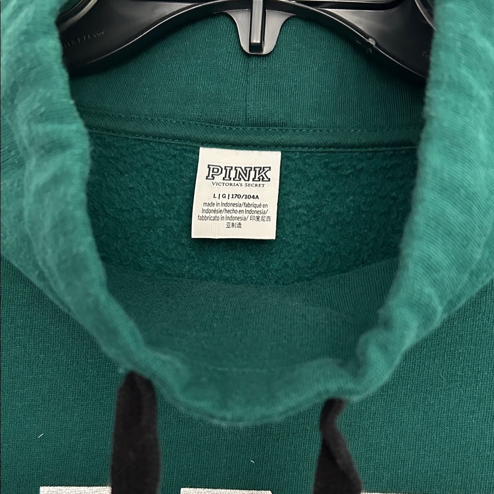 PINK Victoria's Secret Dark Green Cowl Neck Sweatshirt - Picture 3 of 7
